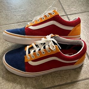 Multi-color corduroy Vans Sz 7.5 Womens